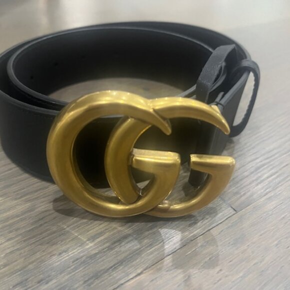 Gucci Marmont GG Big Logo Leather Belt Black Women's Size - Picture 4 of 7